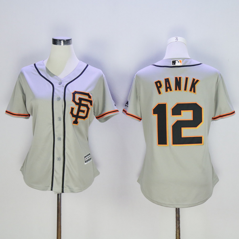 Women San Francisco Giants 12 Panik Grey MLB Jerseys